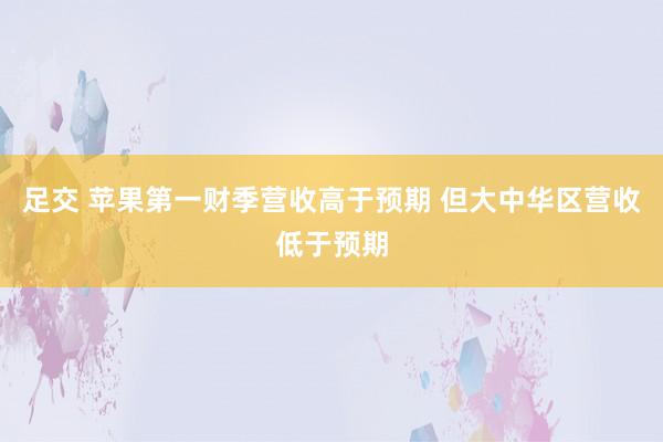 足交 苹果第一财季营收高于预期 但大中华区营收低于预期