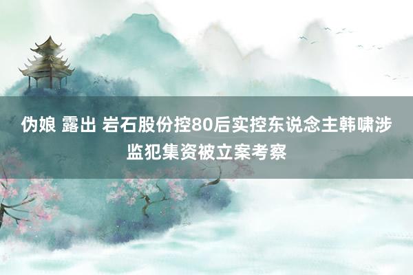 伪娘 露出 岩石股份控80后实控东说念主韩啸涉监犯集资被立案考察