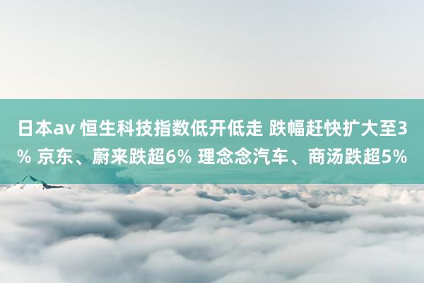 日本av 恒生科技指数低开低走 跌幅赶快扩大至3% 京东、蔚来跌超6% 理念念汽车、商汤跌超5%