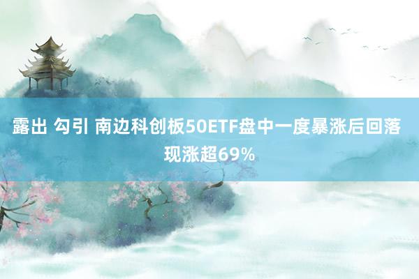 露出 勾引 南边科创板50ETF盘中一度暴涨后回落 现涨超69%