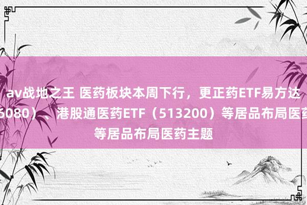 av战地之王 医药板块本周下行，更正药ETF易方达（516080）、港股通医药ETF（513200）等居品布局医药主题