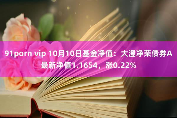 91porn vip 10月10日基金净值：大澄净荣债券A最新净值1.1654，涨0.22%