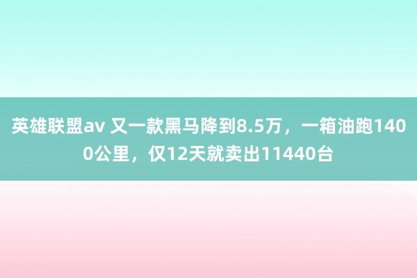 英雄联盟av 又一款黑马降到8.5万，一箱油跑1400公里，仅12天就卖出11440台