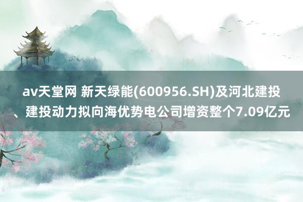 av天堂网 新天绿能(600956.SH)及河北建投、建投动力拟向海优势电公司增资整个7.09亿元