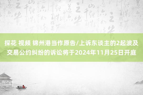 探花 视频 锦州港当作原告/上诉东谈主的2起波及交易公约纠纷的诉讼将于2024年11月25日开庭