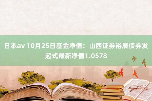 日本av 10月25日基金净值：山西证券裕辰债券发起式最新净值1.0578