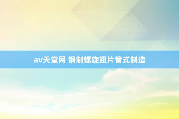 av天堂网 钢制螺旋翅片管式制造