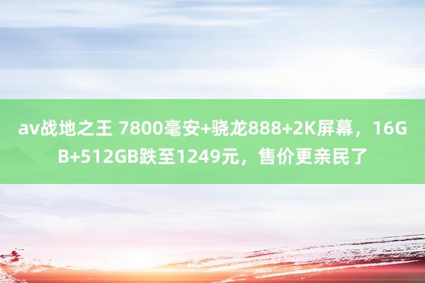 av战地之王 7800毫安+骁龙888+2K屏幕，16GB+512GB跌至1249元，售价更亲民了