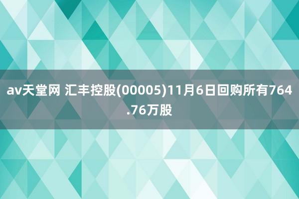 av天堂网 汇丰控股(00005)11月6日回购所有764.76万股