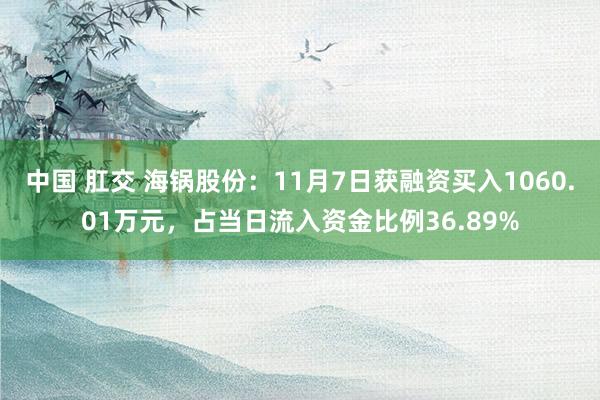 中国 肛交 海锅股份：11月7日获融资买入1060.01万元，占当日流入资金比例36.89%