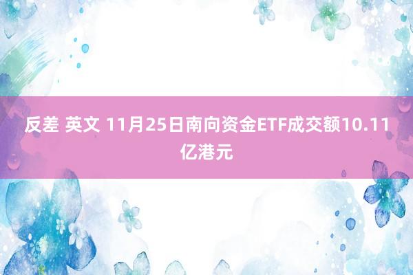 反差 英文 11月25日南向资金ETF成交额10.11亿港元