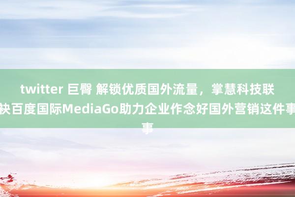 twitter 巨臀 解锁优质国外流量，掌慧科技联袂百度国际MediaGo助力企业作念好国外营销这件事