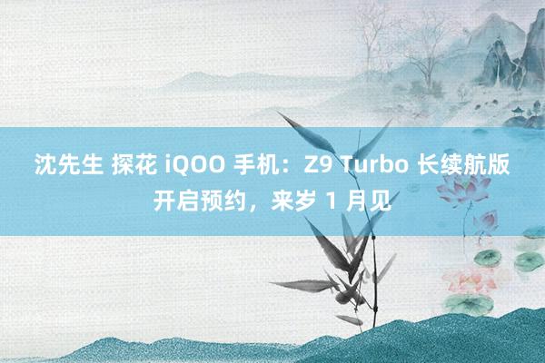 沈先生 探花 iQOO 手机：Z9 Turbo 长续航版开启预约，来岁 1 月见