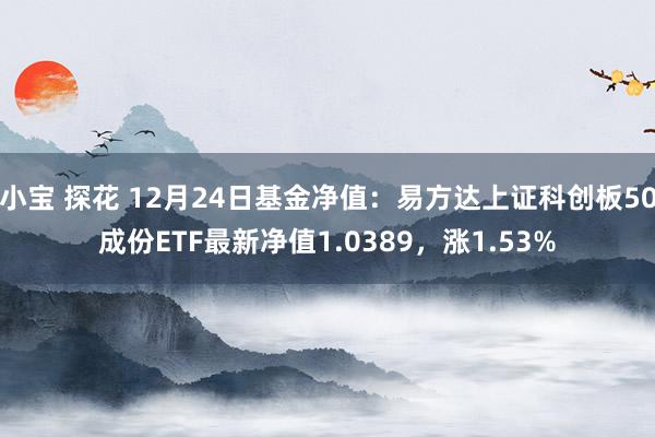 小宝 探花 12月24日基金净值：易方达上证科创板50成份ETF最新净值1.0389，涨1.53%