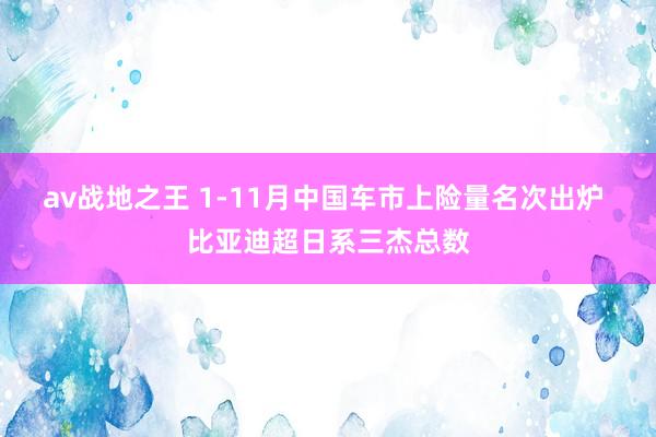 av战地之王 1-11月中国车市上险量名次出炉 比亚迪超日系三杰总数