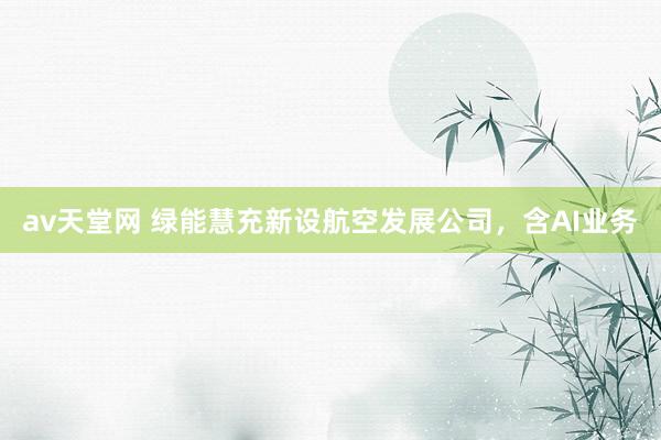 av天堂网 绿能慧充新设航空发展公司，含AI业务